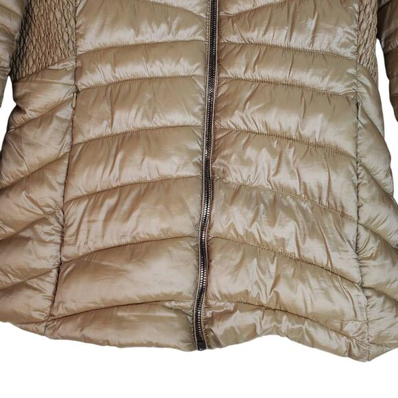 Bernardo Water Resistant Full Zip Packable Puffer Jacket Coat Taupe Medium - Picture 3 of 15